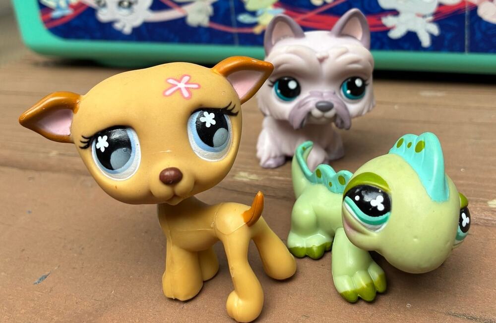Littlest Pet Shop Greyhound Dog, Iguana, Scottie Dog Authentic y2k LPS